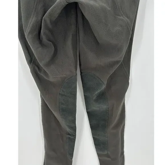 Kerrits Equestrian Riding Pants ribbed Breeches Leggings ultra suede patches